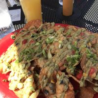 Vegan nachos (made with kettle chips!!) at The Friendly Toast in Bedford