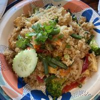 Basil friend rice with tofu (say no to egg)  at Sassy Express in Tillamook