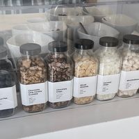 toppings! (mostly vegan & labeled)   at Pressed Juicery - Fashion Valley in San Diego