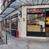 Exterior and outdoor seating at The Hamburger Foundation in Geneva