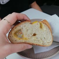 Cheese stuffed bread at For Four Bread 포포브레드 in Seoul