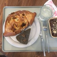 Bread with figs, black sesame scone, chocolate banana bread  at For Four Bread 포포브레드 in Seoul
