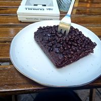 vegan brownie at Cake Box in Sofia
