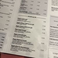 Vegan menu  at The Wheatsheaf in Ingleton