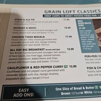 Vegan option at MAN - The Grain Loft - T1 in Manchester