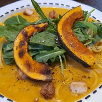 Pumpkin cream spaghetti at Choi So Han Ggi - 최소한끼 in Mokpo