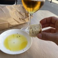 Local olive oil and beer  at Casa Nene in Arzua