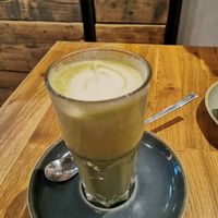 Matcha Latte with plantmilk at Tomo Cafè in Dusseldorf