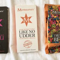 Vegan bars at Montezuma's Chocolates in Winchester