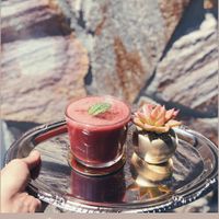 Heartbeet Latte at Good Plans Cafe in Montclair