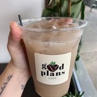 Oat latte iced at Good Plans Cafe in Montclair