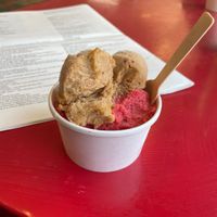 A scoop of Tamarindo, and a scoop of strawberry  at Frio Mexican Treats in Appleton