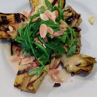 Grilled artichokes, tender! at Frankie's in Lenox