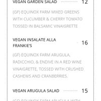 Salad Menu at Frankie's in Lenox