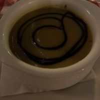 Butternut & Artichoke Bisque with Balsamic drizzle at Frankie's in Lenox