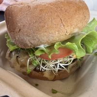 Taro burger   at Health Go Market in Lihue