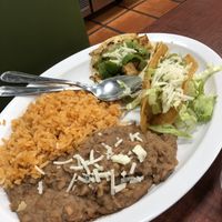 Tofu and potato taco plate with vegan cheese $7 at The Taco Man Mexican Grill in Azusa