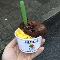 dark chocolate and pumpkin cake at Eis Center Gelati in Munich