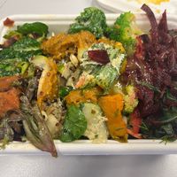 $14 for this loaded takeaway container full of amazing salads. I couldn’t choose so they kindly gave me a taste of everything. Awesome staff!!!  at Snoogies Health Bar in Cairns