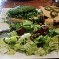 Veggie burger with the works. at Real Food Daily in Santa Monica