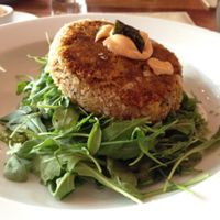 Sea Cake (excellent dish!) at Real Food Daily in Santa Monica