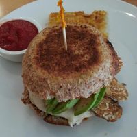 tempeh avocado burger/sandwich at Real Food Daily in Santa Monica