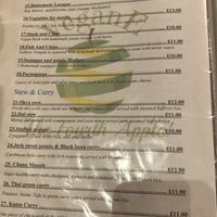 Partial menu at VeganE & Saint Vegan in South West London