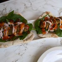 "fish" tacos at VeganE & Saint Vegan in South West London