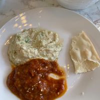 Avocado hummus and aubergine dip at VeganE & Saint Vegan in South West London