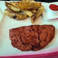 Steak n chips at VeganE & Saint Vegan in South West London