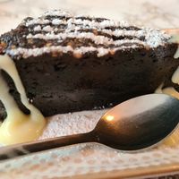 Chocolate brownie at VeganE & Saint Vegan in South West London