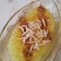 Saffron rice pudding at VeganE & Saint Vegan in South West London