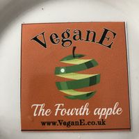 Vegane!  See their website for an explanation of what they mean about veganism being the fourth, game changing ‘apple’. at VeganE & Saint Vegan in South West London