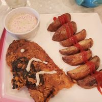 Fish and wedges at VeganE & Saint Vegan in South West London