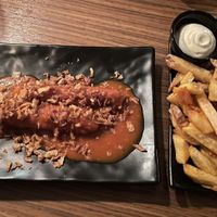 vegan wurst & fries  at Die Bar Cantona in Aachen