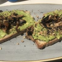 Avocado on toast with dukkah and mushrooms   at Abigail's Cafe in Lagos