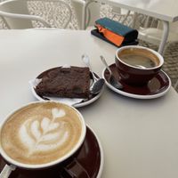 Vegan Brownie met koffie  at Abigail's Cafe in Lagos