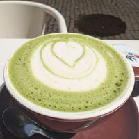 Matcha Latte with oat milk at Abigail's Cafe in Lagos