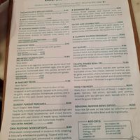 Menu at Abigail's Cafe in Lagos