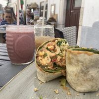 Vegan breakfast burrito at Abigail's Cafe in Lagos