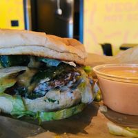 Bombay Burger like a boss! at Dirt Burger in Des Moines