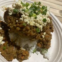 Vegan loco moco   at Barefoot Beach Cafe in Honolulu