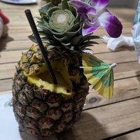 Vegan pineapple smoothie at Barefoot Beach Cafe in Honolulu