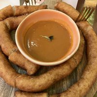 Calentitos con salsa vegana  at Masero in Huelva