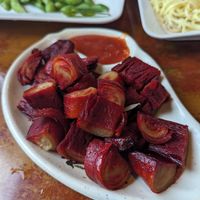 Vegan "BBQ Beef Ribs" perfectly made. Great crunch but tender. Sauce was on point at Veggie Heaven in Denville