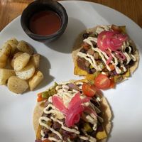 Huevos rancheros  at The Pitted Date in Tulum