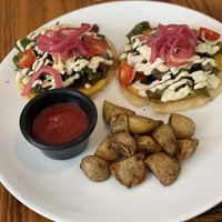 Huevos rancheros  at The Pitted Date in Tulum