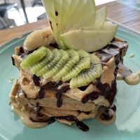 Waffles  at The Pitted Date in Tulum