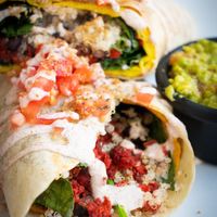 Breakfast burrito 🌯   at The Pitted Date in Tulum