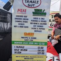 Murrieta Farmer's Market. All vegetarian tamales are vegan except cheese. at The Tamale Guy in Claremont